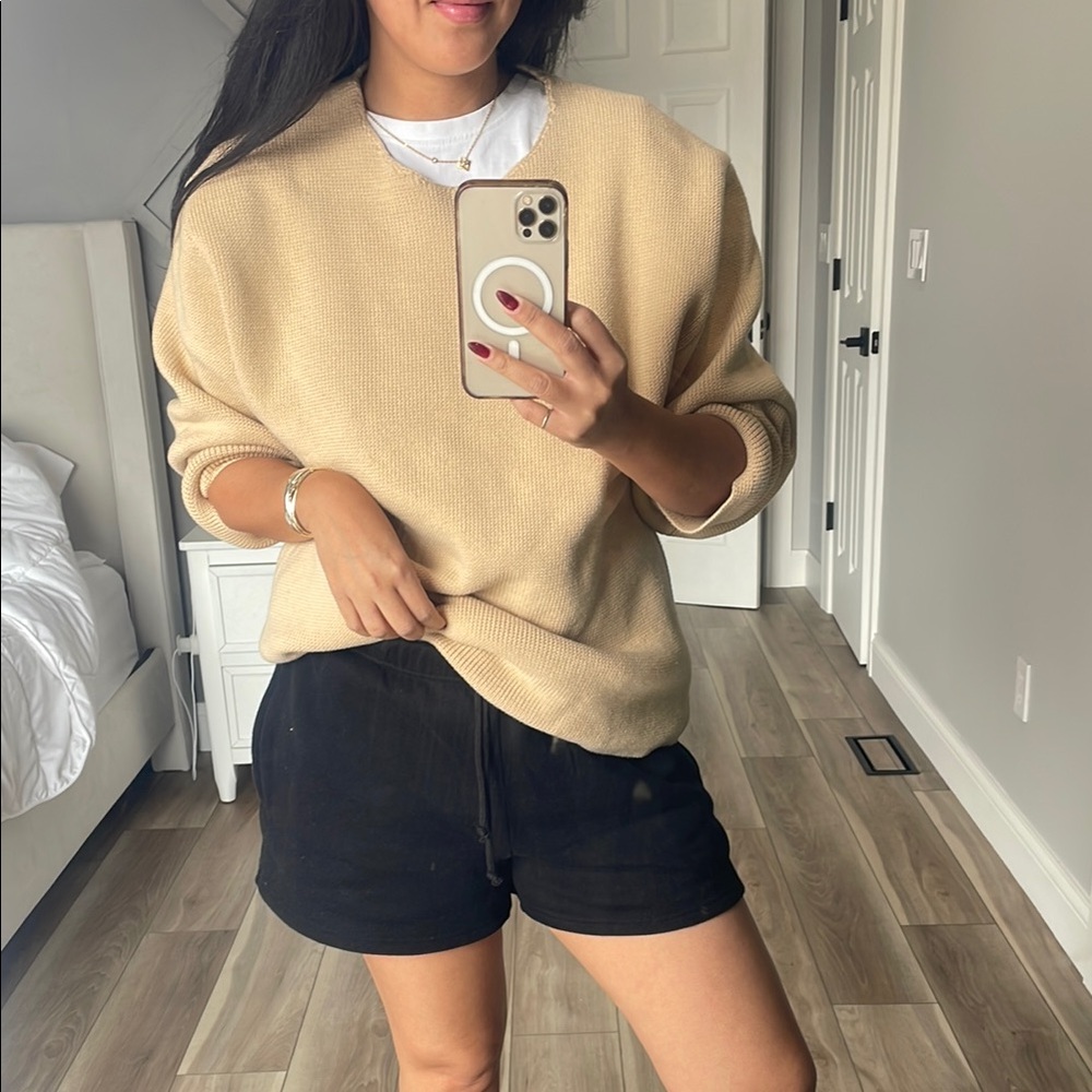 Fear of God Sand Rawneck Knit Sweater with Relaxed Fit